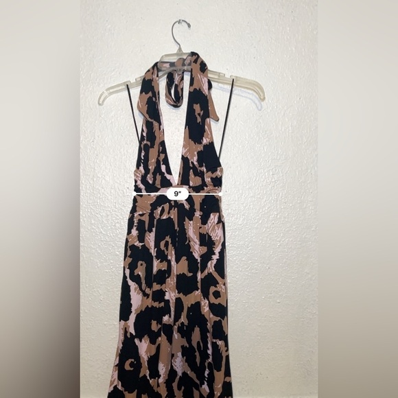 NWT Diane Von Furstenberg pink, black and brown long romper size XXS - Picture 4 of 11